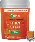 Qunol Turmeric and Ginger Soft Chews 750mg Turmeric Supplement Ultra High Absorption to Support Joint Health 90 Count