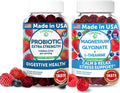 Lunakai USA Made Probiotic &amp Magnesium Glycinate Gummies Bundle – Digestive Stress &amp Relaxation Support – Naturally Flavored – 60 Non-GMO Gummies Each