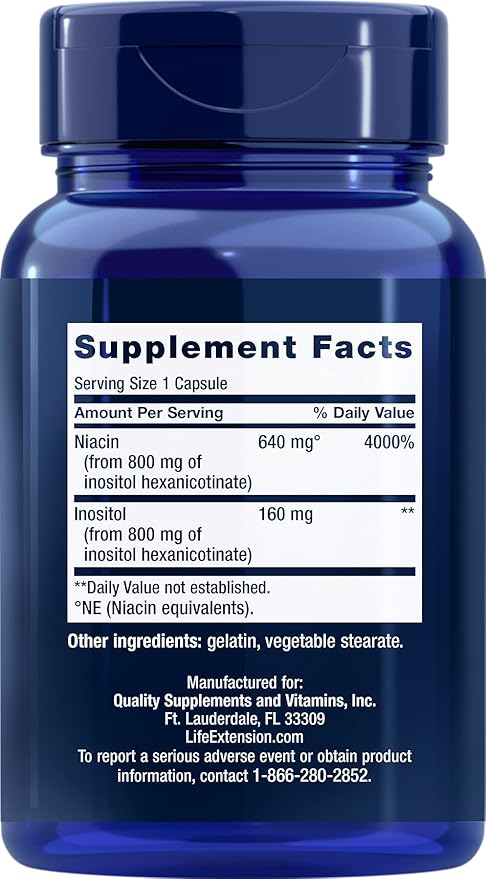 Life Extension No Flush Niacin 100 Capsules (Pack of 2)