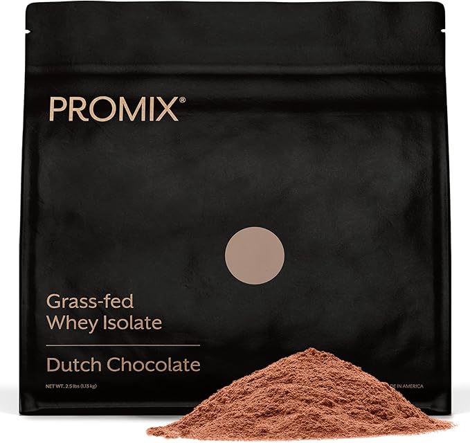 ProMix Nutrition Whey Protein Isolate Powder Chocolate - Grass-Fed - ­Post Workout Fitness &amp Nutrition Shakes Smoothies &amp Cooking Recipes - Gluten-Free &amp Keto-Friendly - 2.5 Pound (Pack