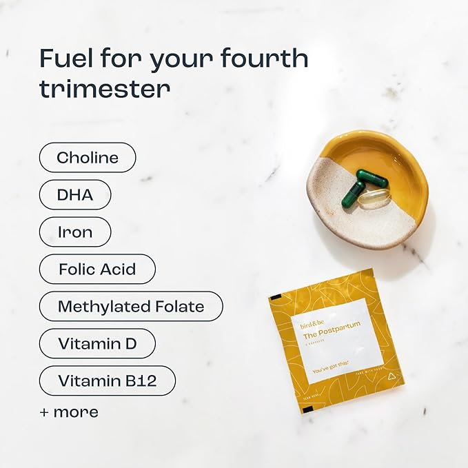 The Postpartum - Vitamins to Fuel Your Fourth Trimester - Formulated by Doctors with Nutrients to Support Hormones&amp Recovery - DHA (Omega-3) Iron Choline B12-30-Day Supply