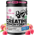 Natures Aid NSF Certified Creatine Gummy 5g - Creatine Monohydrate Gummies – Pre-Workout Energy &amp Muscle Growth Support for Men &amp Women | Peach Electrolyte Gummies (135 Count)