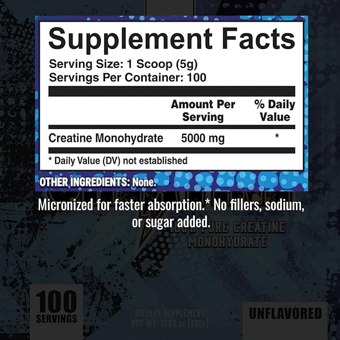 UXO Supplements: Veteran Owned Supplement Company: Creatine (100 Servings Creatine Monohydrate Increased Strength &amp Size) (100 Servings Unflavored)
