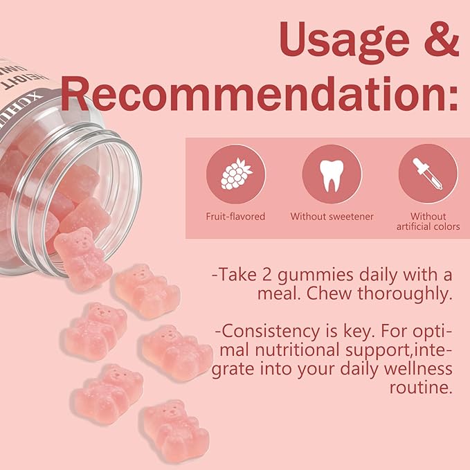 Growth Support Gummies for Kids Teens &amp Adults | with Vitamin D3 K2 Calcium &amp Ashwagandha | Watermelon Flavor for Daily Nutrition (1)