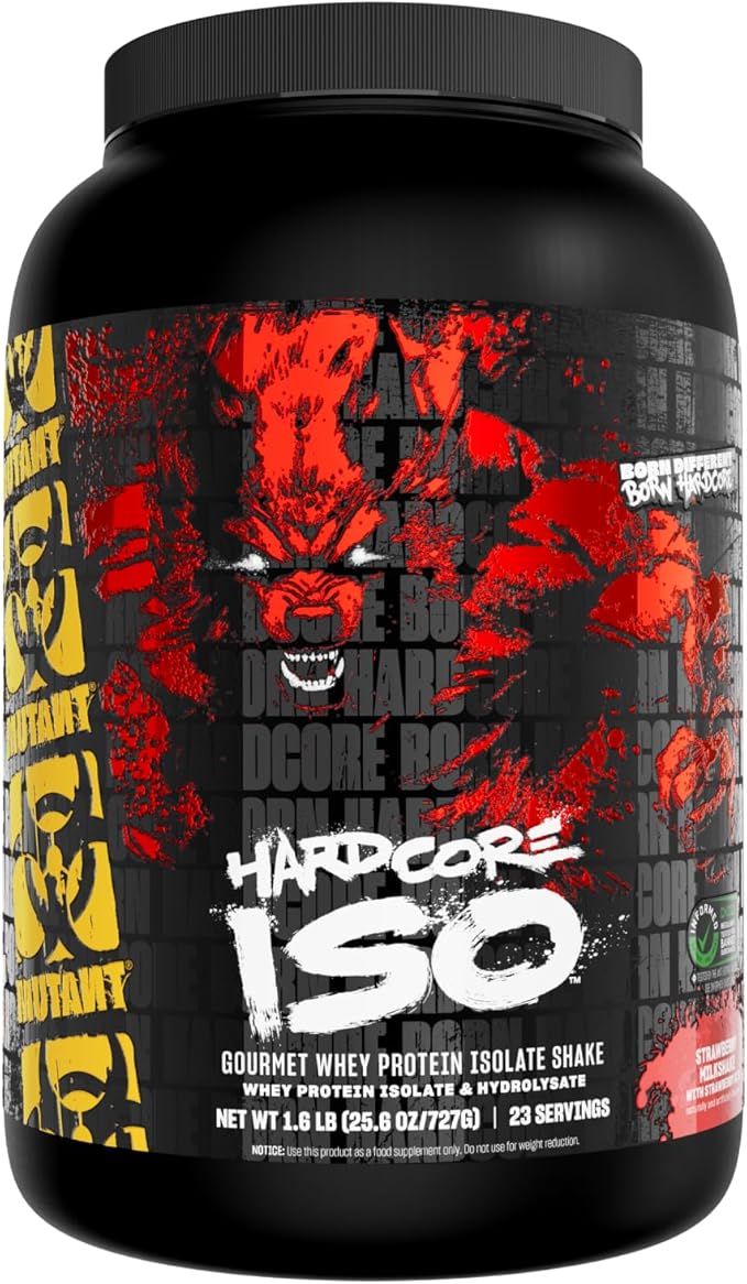 Mutant ISO Surge Whey Protein Isolate Powder Acts Fast to Help Recover Build Muscle Bulk and Strength 1.6 lb - Strawberry Milkshake
