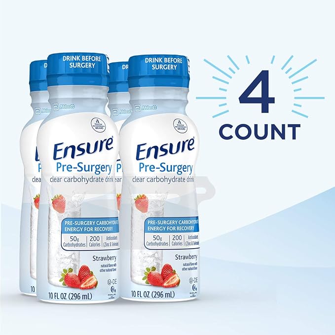 Ensure Pre-Surgery Clear Carbohydrate Drink Strawberry 10 fl oz 4 Count