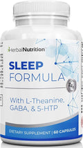Herbal Nutrition Sleep Support Supplement Sleep Formula is a Multi-Ingredient Sleep Supplement with Melatonin GABA L-Theanine and More Sleep Like You are on Cloud 9! One 60 Ct Bottle