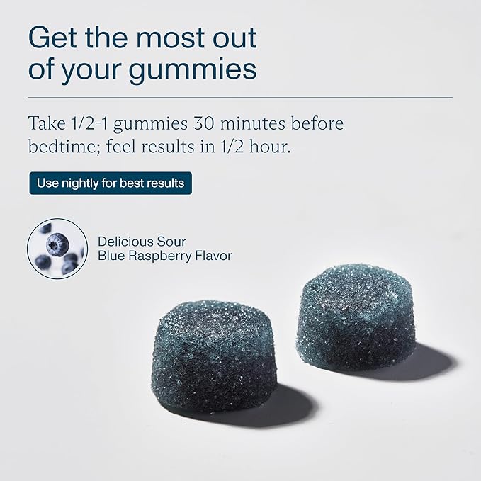 FOCL Sleep Gummies - Sleep Aid Melatonin Gummies to Promote Calm Mind &amp Fall Asleep Faster - Gummy Supplement for Deep Sleeping - Sleeping Gummy for Adults - 30 ct Sour Blue Raspberry