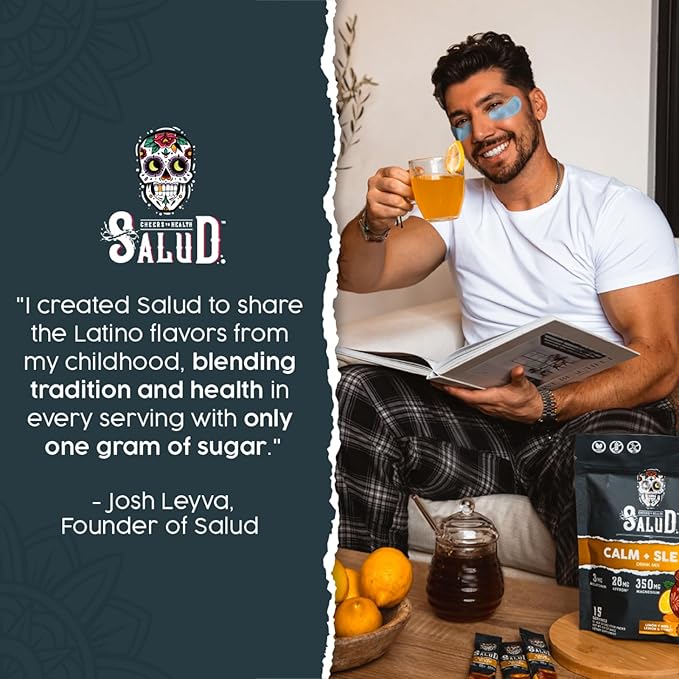 Salud 2-in-1 Sleep Aid + Calm Drink Mix Prickly Pear Flavor Melatonin Magnesium Saffron Extract L-Theanine Non-GMO Gluten Free Vegan Low Calorie 1g of Sugar (15 Servings)