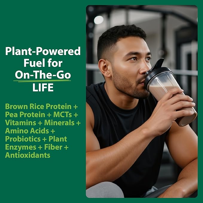 MacroLife Naturals MacroMeal Chocolate Vegan Protein Powder 25g + Superfood Greens 3 Billion Probiotics &amp Fiber for Lasting Energy - Plant Based Shake &amp Smoothie Mix Non-GMO Gluten-Free - 15