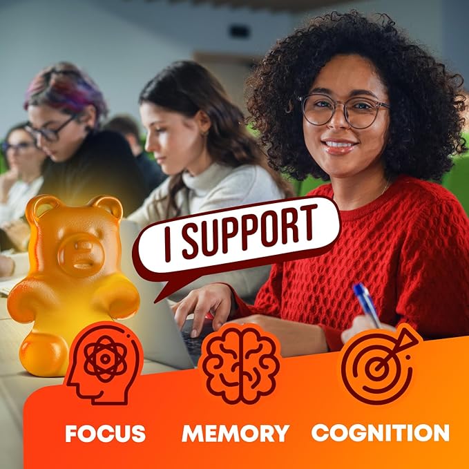 Joyli L-Tyrosine + Ashwagandha Gummies – Focus Memory &amp Mental Clarity Support – Vegan Formula with Vitamin C &amp Zinc – 2 Pack for Adults &amp Kids