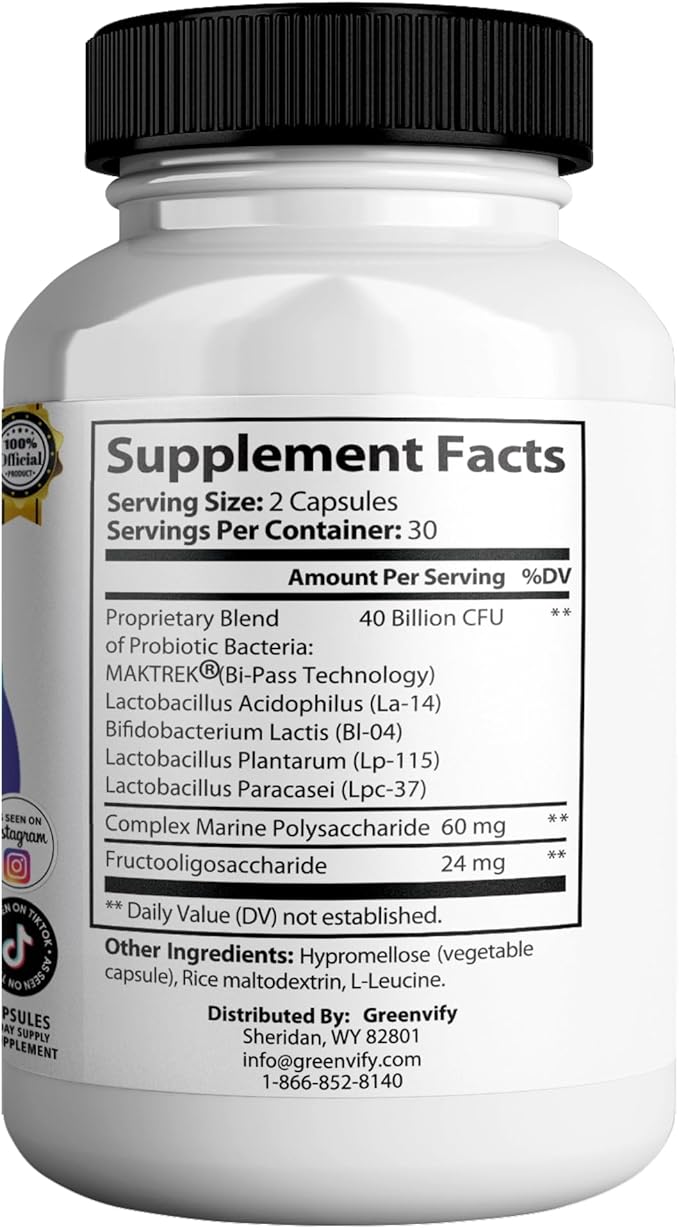 GumAktiv Max Probiotic Supplement 40 Billion CFU 60 Capsules Advanced Formula for Digestive Health (3)
