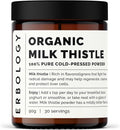 Erbology Organic Milk Thistle Powder 3.2 oz - 30 Servings - 180mg Silymarin per Serving - Liver Health - Cold-Pressed from 100% Milk Thistle Seeds - Sustainably Sourced in Europe - Vegan - GMO-Free