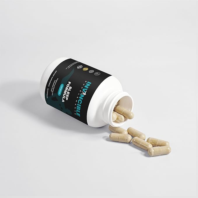 Sleep Formula | Non-GMO Valerian Chamomile &amp GABA Supplement | Promotes Restful Sleep Reduces Stress | Lab Tested Herbal Sleep Aid for Deep Groggy-Free Rest