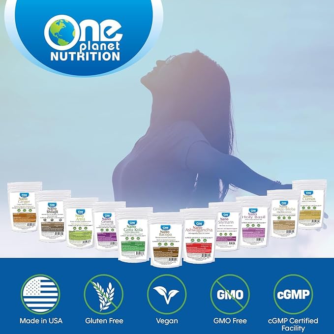 One Planet Nutrition Nano Boswellia Powder 16 oz (454 Servings) High Potency Boswellia serrata Resin Supports Cognitive Function for Brain Health Non-GMO Vegan Gluten-Free