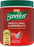 Benefiber Prebiotic Fiber + Superfruits Dietary Supplement Strawberry Dragon Fruit Flavor 8.8 oz (250g)