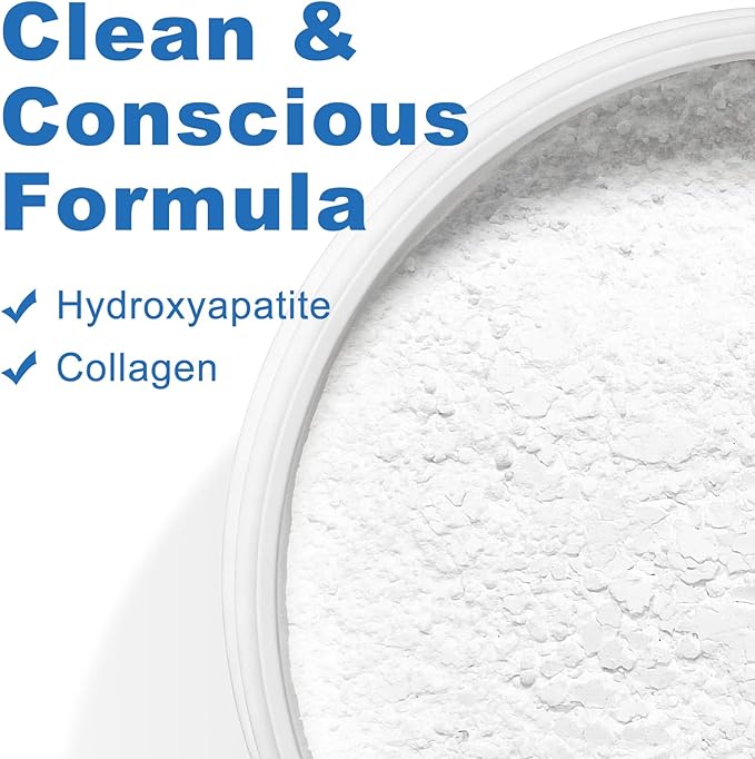 Collagen Powder for Gums Teeth Whitening Powder with Hydroxyapatite &amp Collagen Toothpaste Whitening Powder for Coffee Tea Food Wine and Tobacco Stains Strengthens Enamel &amp Gums - Fresh