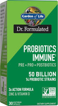 Garden of Life Dr. Formulated Pre Post &amp Probiotics Immune Support with Prebiotics &amp Postbiotics – 50 Billion CFU Gut &amp Digestive Health Support Zinc &amp Vitamin D3 Vegan 30 Day Sup