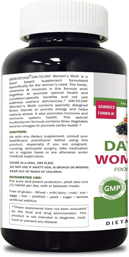 Briofood Day-to-Day Food Based Women's Multi (180 Tablets) with Vegetable Source Omegas