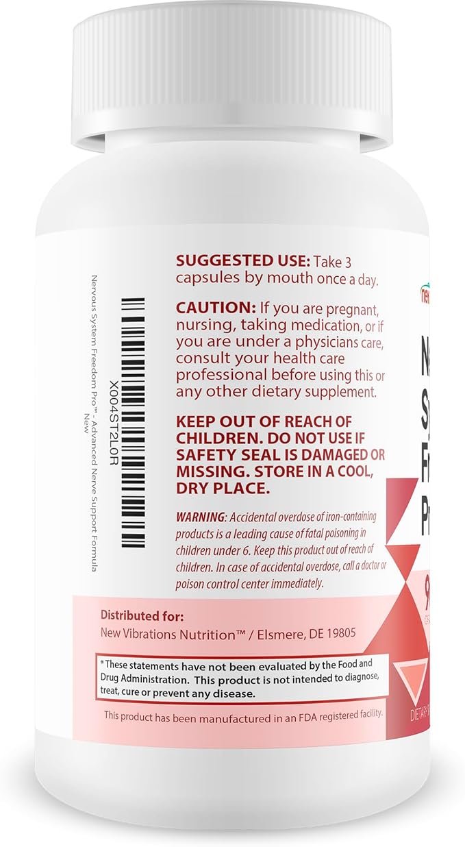 Nervous System Freedom Pro - Improved Formula - Our Best Vitamin B12 For Nerve Health - B Complex Vitamins Nerve Supplement - Vitamin E Nerves - Vitamin D Megafood For Nerve Repair Supplement