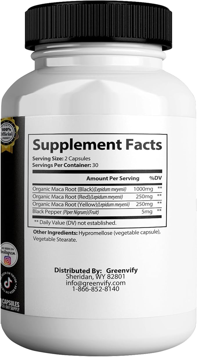 Iron Boost Pro Max Extra Strength Dietary Supplement Organic Maca Root Blend 60 Capsules 30-Day Supply (2)