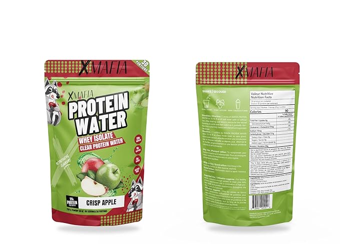 XMafia – Protein Water Clear Protein Powder – 30 Servings 20g Protein 27 oz - Hydrator Whey Isolate - 0g Lactose 0g Sugar Keto-Friendly - Apple - Iso Juice Protein Post-Workout