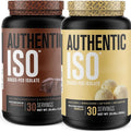 Jacked Factory Authentic ISO Grass Fed Whey Protein Isolate Powder - Low Carb Non-GMO Muscle Building Protein w/No Fillers (Chocolate 30sv) &amp (Vanilla 30sv)