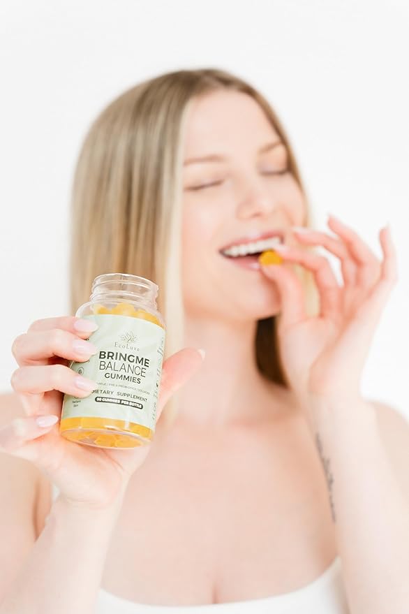 BRINGME Balance Pre &amp Probiotic Gummies – Pineapple Collagen Pre &amp Prebiotics for pH Balance Gut &amp Skin Health Digestive Wellness and Natural Odor Control – Low Sugar 90 Count