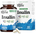 Wild &amp Organic Inulin Capsules 1400 mg - Digestive &amp Gut Support - Inulin Prebiotic Fiber Powder Supplement - Chicory Root Derived - Vegan No Fillers Non-GMO - 120 Count
