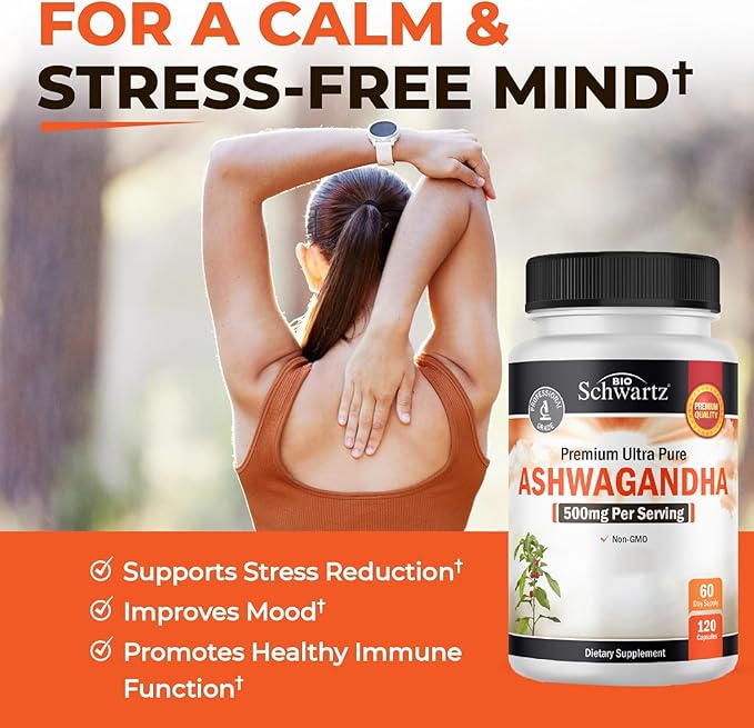 Extra Strength Ashwagandha Capsules (2 Month Supply) Plus Turmeric Curcumin with Black Pepper Extract 1500mg Complex (1 Month Supply)