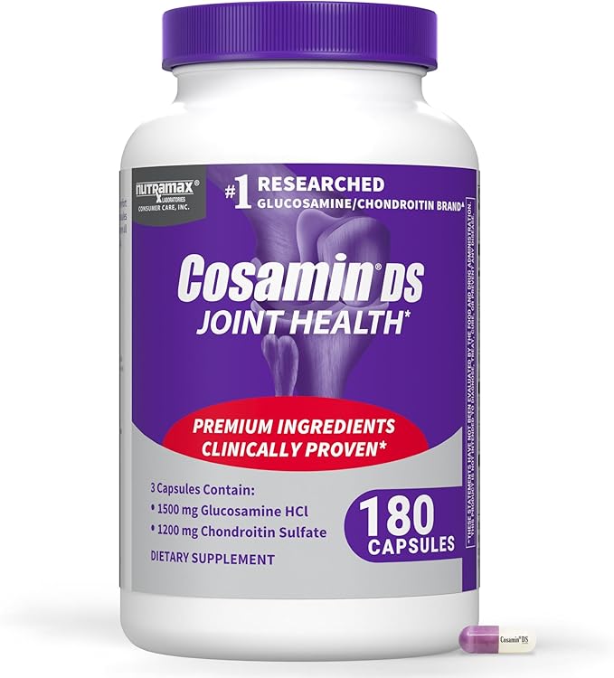 Nutramax Laboratories Cosamin® DS Joint Health Supplement with Glucosamine &amp Chondroitin for Adult Men &amp Women Joint Supplement 180 Capsules