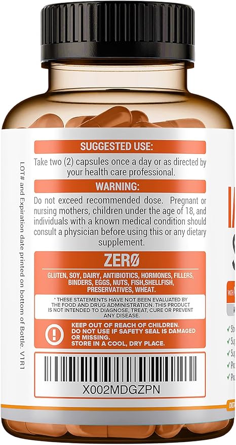 10 in 1 Immune Support Supplement (No Fillers) | Vitamin C Zinc Elderberry Echinacea Turmeric Probiotics |Immunity Booster for Multi-System Immune Defense Respiratory &amp Gut health |60 Day Su