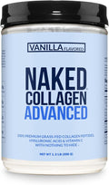 NAKED Vanilla Collagen Advanced - Peptides Protein Powder Hyaluronic Acid Vitamin C Pasture-Raised Grass-Fed Hydrolyzed Collagen Supplement Paleo Friendly Non-GMO Keto Gluten Free 1.3LB