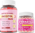 NEVISS Sugar Free 2 Pack 40:1 Ratio Inositol Gummies + 1 Pack Prenatal Vitamins for Women Gummies for BeforeDuring &amp After Pregnancy