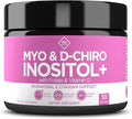 Premium Inositol Supplement - Myo-Inositol and D-Chiro Inositol Powder Plus Folate and Vitamin D - Ideal 40:1 Ratio - Hormone Balance &amp Healthy Ovarian Support for Women - Vitamin B8 - 30 Day Supp