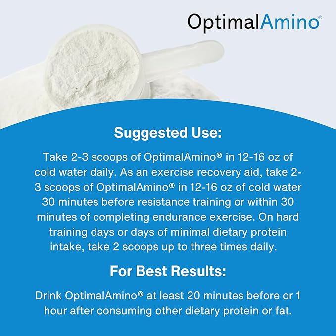OptimalAmino Amino Acid Powder | 99% Utilized Essential Amino Acid (EAA) Supplement | Pre/Post Workout &amp Muscle Recovery | NSF for Sport Certified | Watermelon Flavor
