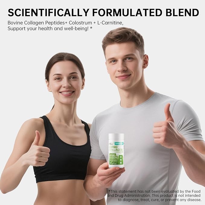 DrBioCare Living Collagen L-Carnitine Complex Supplement and Collagen Peptides for Women