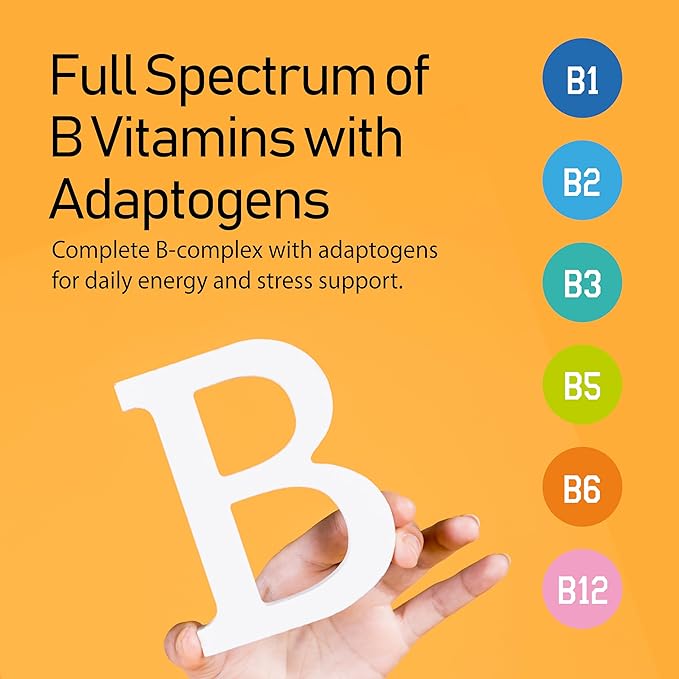 NANOWELL B Complex Premium(12BOXES) - Full Spectrum of B Vitamins for Energy Heart &amp Immune Support - B-Complex Supplement with Adaptogens - 60 Capsules 60-Day Supply X12