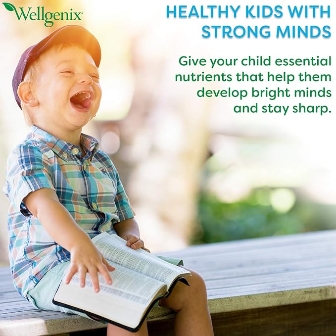 Wellgenix Balanced Essentials Kids Liquid Multivitamin – 94 Nutrients Including Vitamins Minerals &amp Omega Fatty Acids – Mixed Berry Flavor – 16 fl oz (Pack of 2)