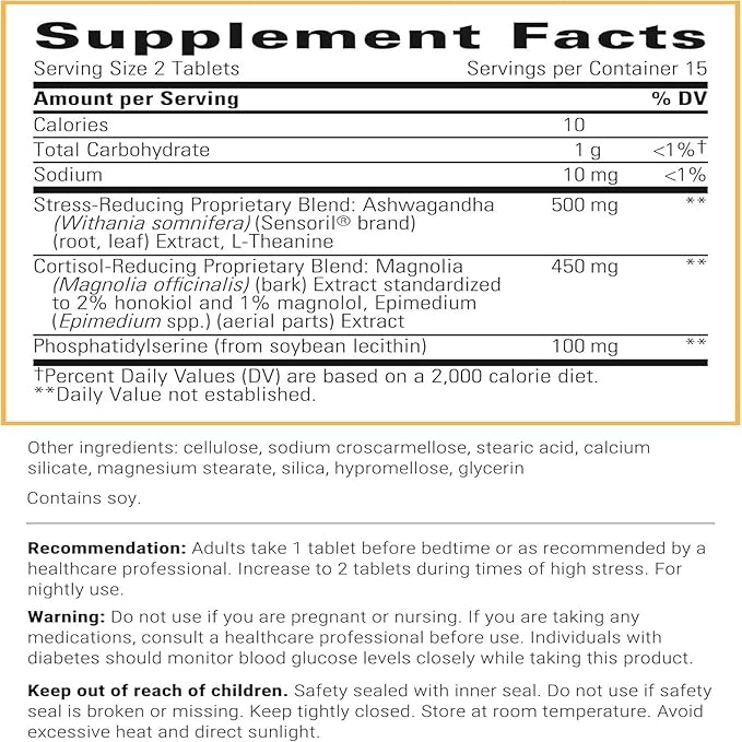Integrative Therapeutics Cortisol Manager - Balance Cortisol &amp Support Relaxation for Restful Sleep* - Includes Ashwagandha &amp L-Theanine for Confidence with Less Stress* - 30 Tablets (15 Servi