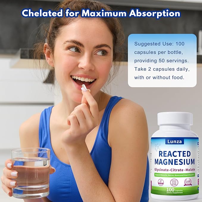 Magnesium &amp Potassium (100 Capsules) - 300mg Chelated Magnesium Glycinate Malate Citrate - Supports Better Sleep Stress Reduction and Muscle Relief