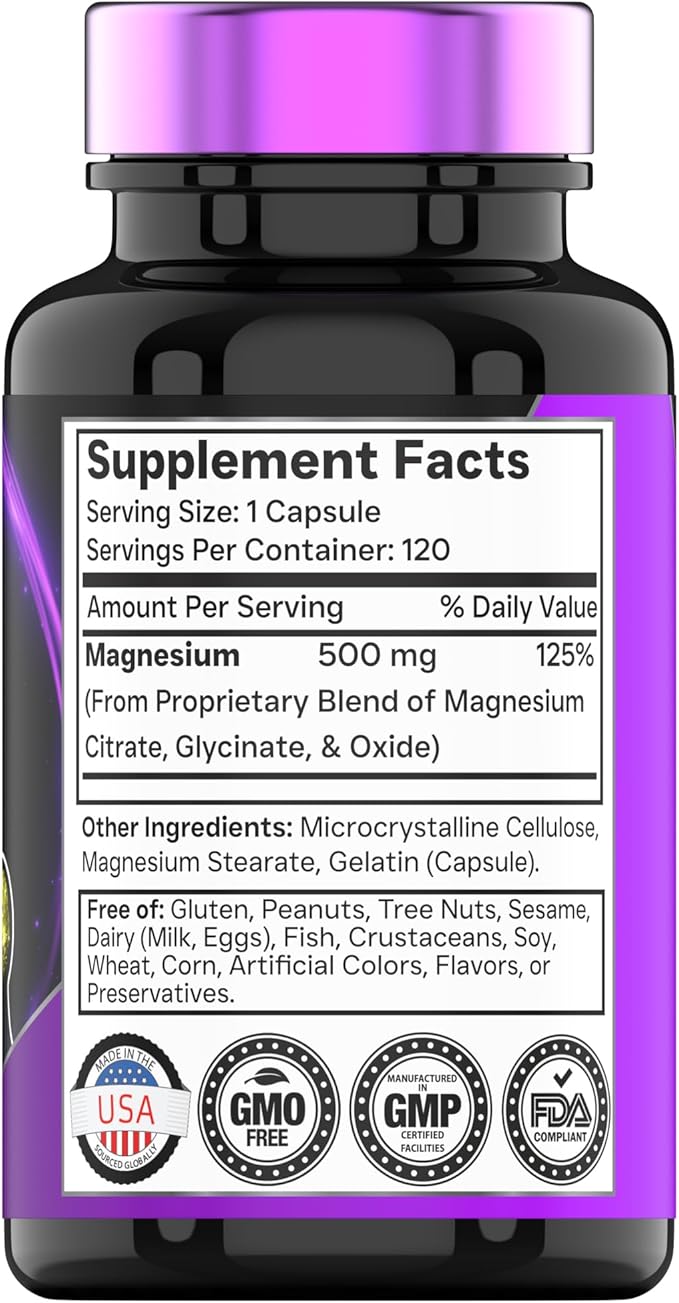 Triple Magnesium Complex 500mg (120 Capsules) &amp Magnesium Glycinate 300mg (90 Capsules)