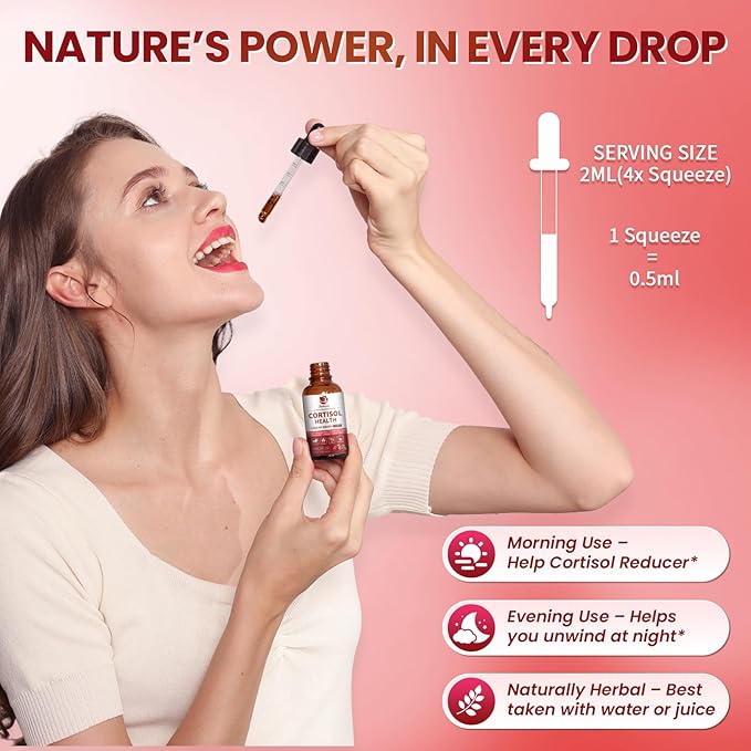 Cortisol Supplements for Women Cortisol Reducer Manager Detox with KSM-66® Ashwagandha Kava Lemon Balm &amp Vitamin C B5 B6 Lower Cortisol Hormone Harmony Liquid Drops 2 FL.OZ Cranberry Flavor