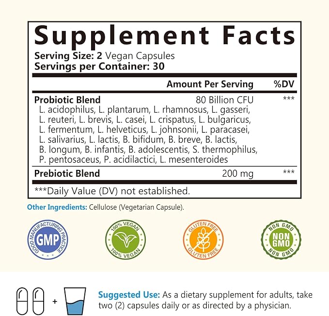 Probiotics 80 Billion + 50 Billion Bundle 25 &amp 18 Strains with Prebiotics Gut &amp Immune Health Shelf Stable Non-GMO Made in USA 120 Capsules