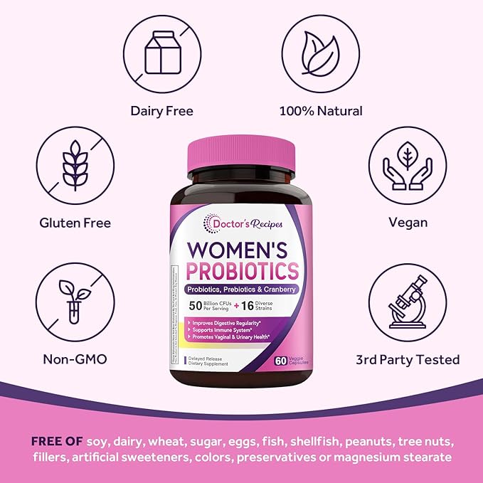 Doctor's Recipes Value Bundle (180 Capsules): Glutathione for Liver &amp Immune Support + Women's Probiotics with Cranberry