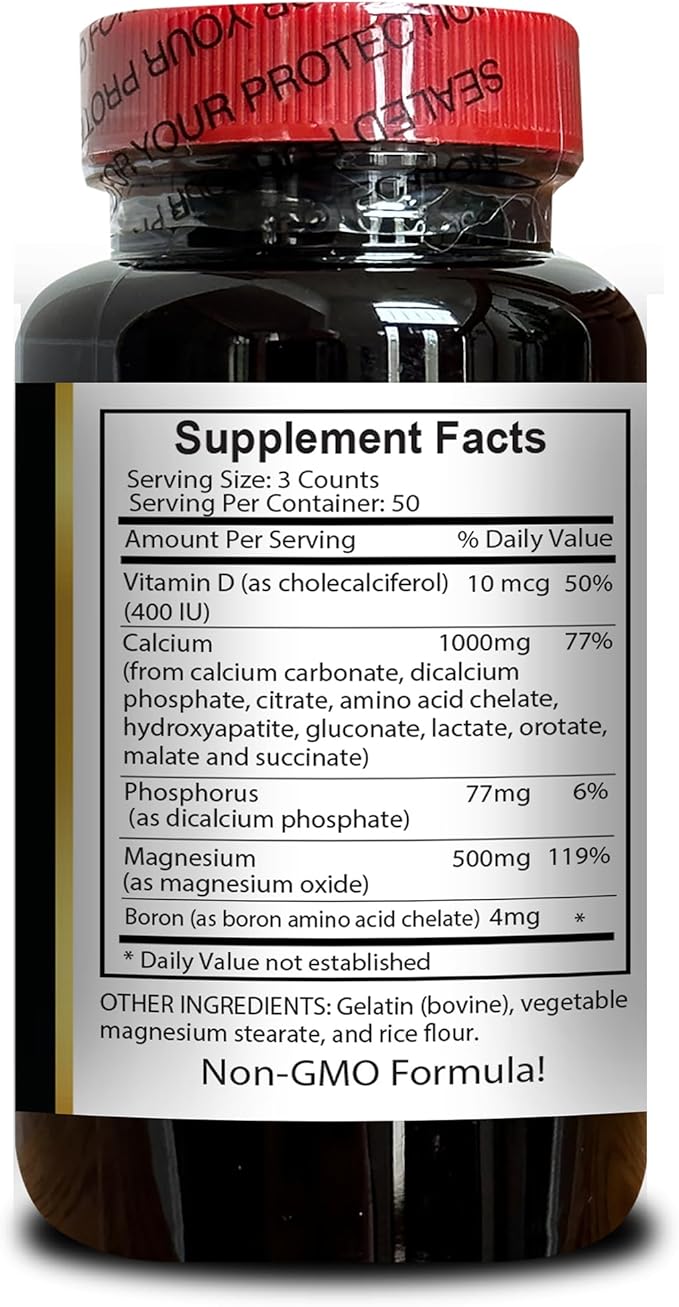 Calcium Magnesium – Complete Nutritional Balance for Everyday Use - Muscle &amp Immune Support Nerves Support metabolic Functions with Vitamin D3-2 Bottles 200 Capsules