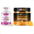 Creatine Monohydrate Gummies for Men &amp Women 5000 mg+ 9-in-1 Magnesium Complex 300mg Magnesium from 9 Organic Forms Glycinate Citrate Malate High Absorption for Sleep &amp Relaxati