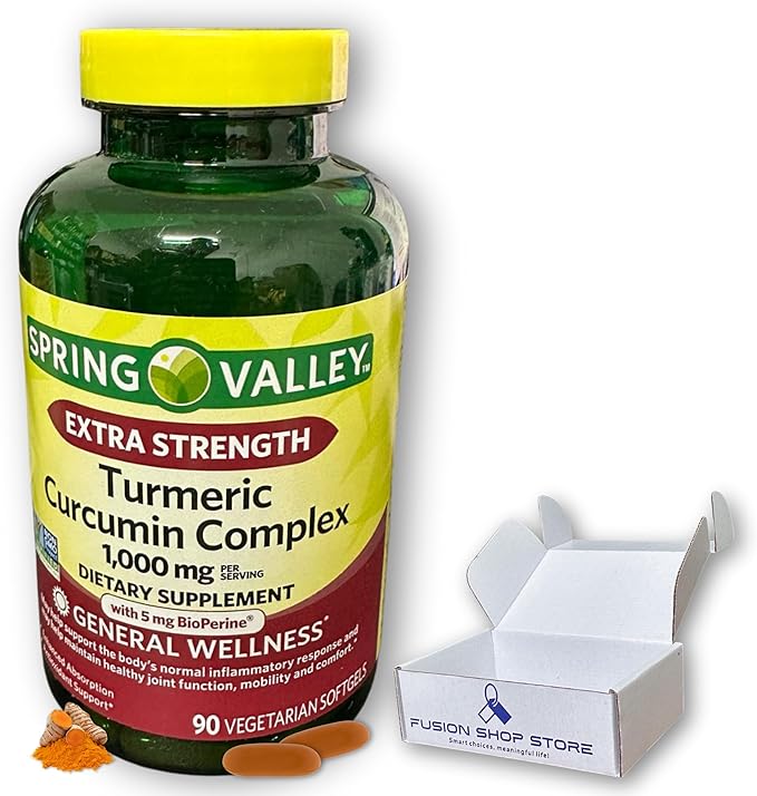 Turmeric Curcumin 1000 mg- Complex Extra Strength 90 softgels (Pack of 1) Boxed by Fusion Shop Store
