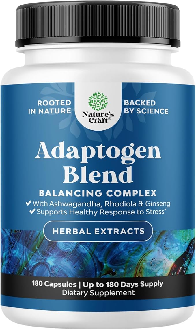 Herbal Adaptogen Mood Support Supplement - Calming Adaptogens Supplement for Stress &amp Cortisol Management with Ashwagandha Rhodiola Rosea &amp Maca Root - Vegan Non GMO &amp Daytime Friendly -18