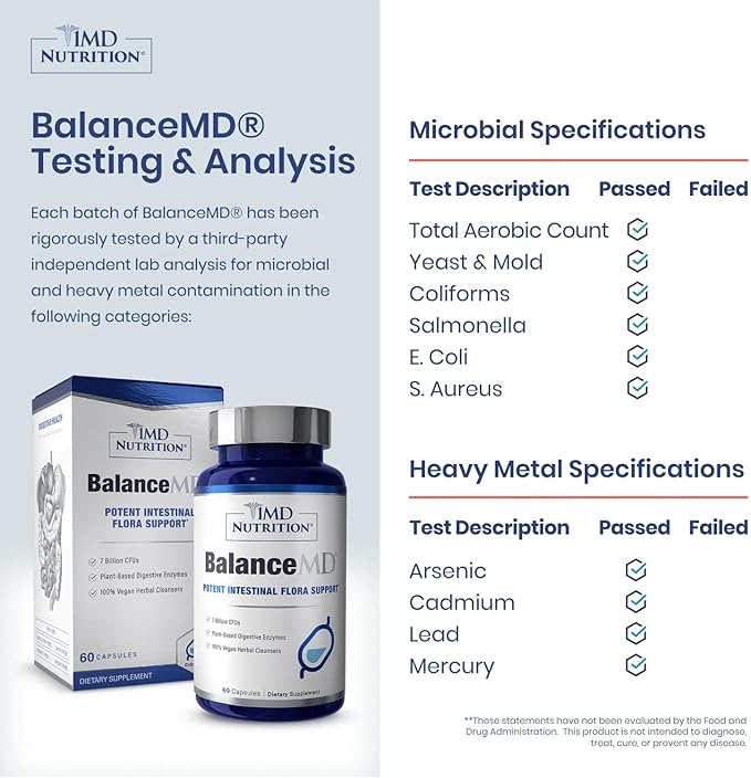 1MD Nutrition BalanceMD Vaginal Probiotics | Oregano &amp Caprylic Acid with Lactobacillus &amp Digestive Enzymes | Promotes Intestinal Flora Balance | 60 Capsules